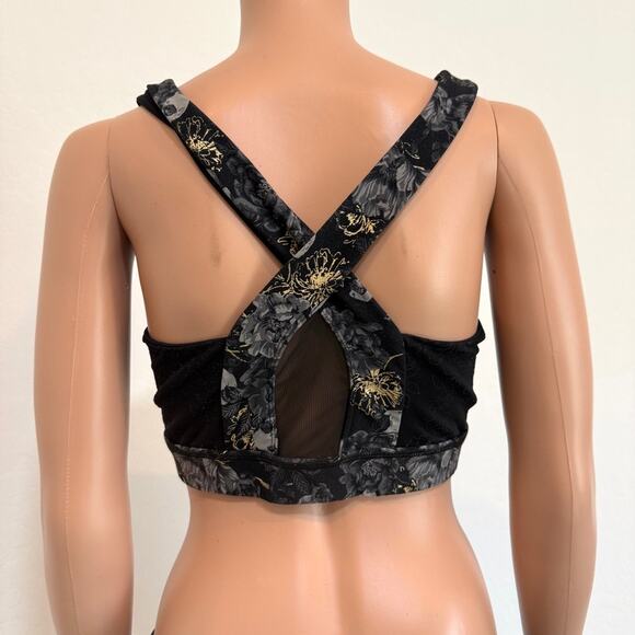 Torrid Active 2 foil floral skull lace inlay low impact sports bra top BC 2693 - Picture 7 of 11